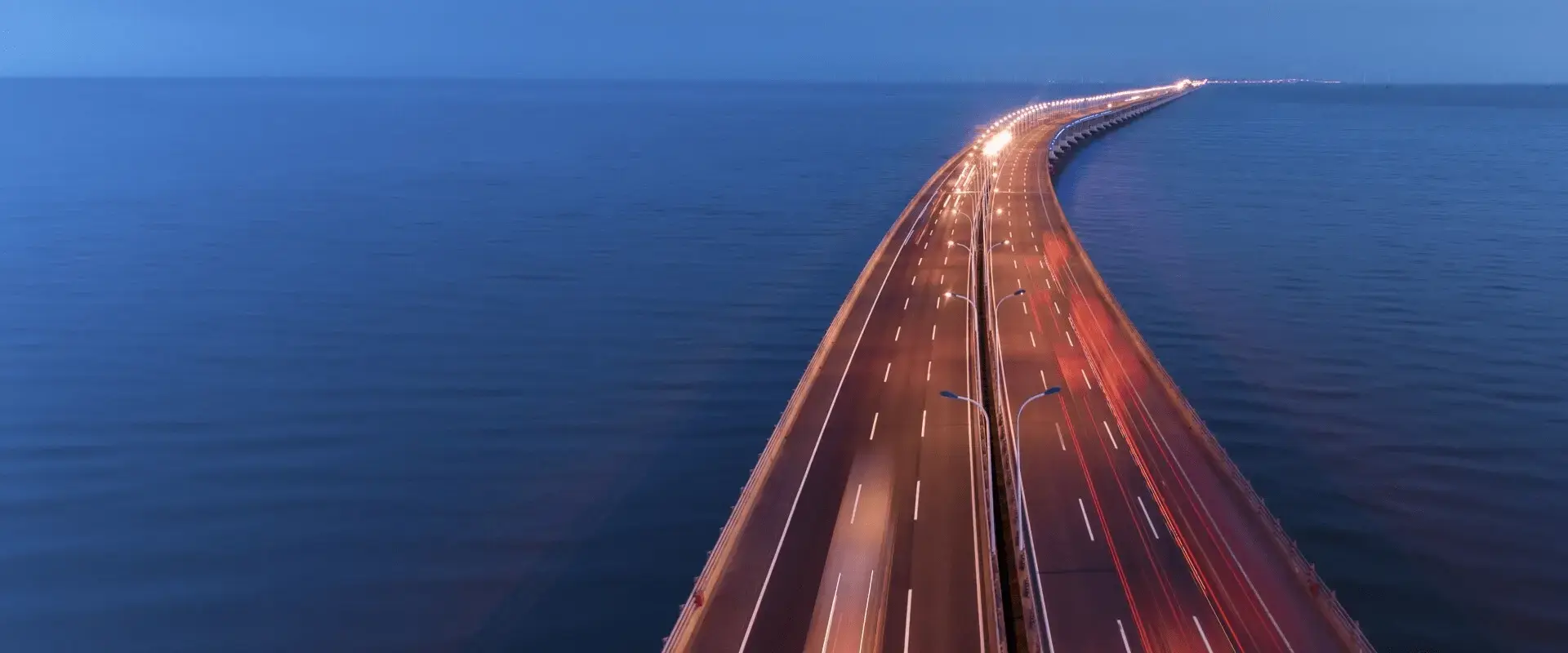 Aerial view of cars on donghai bridge